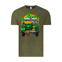 Vintage Olive st patricks day truck with pot of gold horseshoe a Vintage Tee - RanaPortraitStore