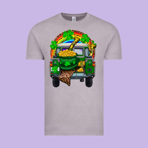 St Patricks Day Truck With Pot Of Gold Horseshoe A Vintage Tee Designed By Ranaportraitstore