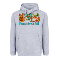Heather Grey peace love fall ado Heavyweight Hoodie - AdoDesignShop
