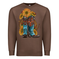 Chestnut western boots with sunflowers Premium Sweatshirt - Artiststas