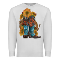 Dove Grey western boots with sunflowers Premium Sweatshirt - Artiststas