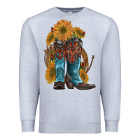 Heather Grey western boots with sunflowers Premium Sweatshirt - Artiststas