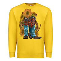 Lemon western boots with sunflowers Premium Sweatshirt - Artiststas