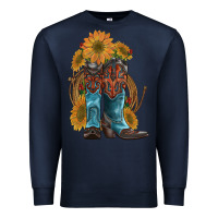 Navy western boots with sunflowers Premium Sweatshirt - Artiststas