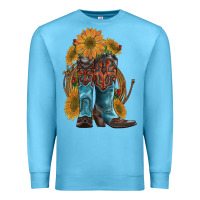 Ocean Blue western boots with sunflowers Premium Sweatshirt - Artiststas