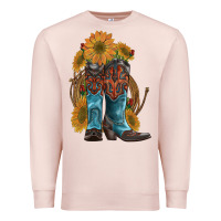 Pale Pink western boots with sunflowers Premium Sweatshirt - Artiststas