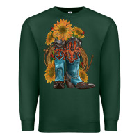 Sports Green western boots with sunflowers Premium Sweatshirt - Artiststas