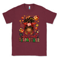 Burgundy santa's favorite dispatcher afro messy bun Classic Tee - texasbilliewilder