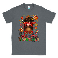 Charcoal Heather santa's favorite dispatcher afro messy bun Classic Tee - texasbilliewilder