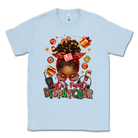 Dusty Blue santa's favorite dispatcher afro messy bun Classic Tee - texasbilliewilder