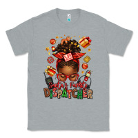 Heather Grey santa's favorite dispatcher afro messy bun Classic Tee - texasbilliewilder