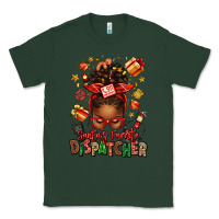 Sports Green santa's favorite dispatcher afro messy bun Classic Tee - texasbilliewilder