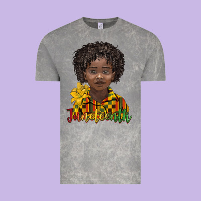 Juneteenth Black Boy Vintage Tee Designed By Barkaloodesign