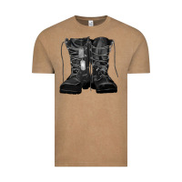 Vintage Coffee soldier boots Vintage Tee - RanaPortraitStore