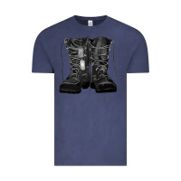 Vintage Denim soldier boots Vintage Tee - RanaPortraitStore