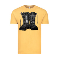 Vintage Mustard soldier boots Vintage Tee - RanaPortraitStore