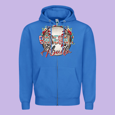 Baseball Abuela Zipper Hoodie Designed By Racoondesign