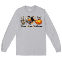Moon Dust Peace Love Halloween Long Sleeve Tee - texasbilliewilder