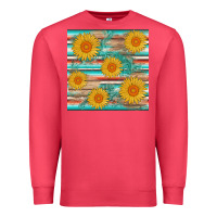 Cardinal sunflower wood serape  leather seamless Premium Sweatshirt - AdoDesignShop