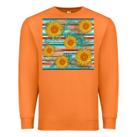 Carrot sunflower wood serape  leather seamless Premium Sweatshirt - AdoDesignShop