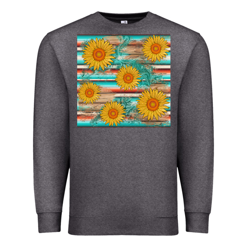 Sunflower Wood Serape  Leather Seamless Premium Sweatshirt by AdoDesignShop | Teevron
