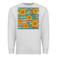 Dove Grey sunflower wood serape  leather seamless Premium Sweatshirt - AdoDesignShop
