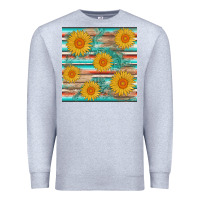 Heather Grey sunflower wood serape  leather seamless Premium Sweatshirt - AdoDesignShop