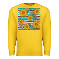 Lemon sunflower wood serape  leather seamless Premium Sweatshirt - AdoDesignShop