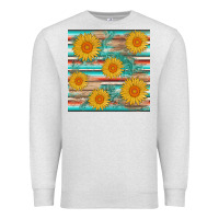 Oatmeal Heather sunflower wood serape  leather seamless Premium Sweatshirt - AdoDesignShop