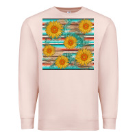 Pale Pink sunflower wood serape  leather seamless Premium Sweatshirt - AdoDesignShop