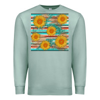 Seafoam sunflower wood serape  leather seamless Premium Sweatshirt - AdoDesignShop