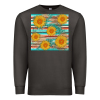 Smoke sunflower wood serape  leather seamless Premium Sweatshirt - AdoDesignShop