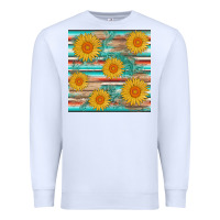 White sunflower wood serape  leather seamless Premium Sweatshirt - AdoDesignShop