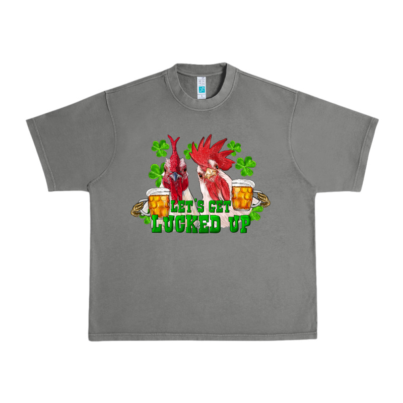 St. Patrick's Day Roosters Let's Get Lucked Up Urban Heavy Tee by RanaPortraitStore | Teevron