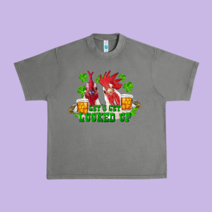 St. Patrick's Day Roosters Let's Get Lucked Up Urban Heavy Tee Designed By Ranaportraitstore