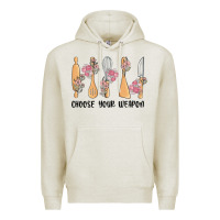 Oatmeal Heather choose your weapon Premium Hoodie - MaliasSmallBusiness