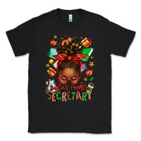 Black santa's favorite secretary afro messy bun Classic Tee - texasbilliewilder