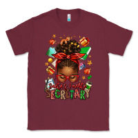 Burgundy santa's favorite secretary afro messy bun Classic Tee - texasbilliewilder