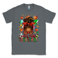Charcoal Heather santa's favorite secretary afro messy bun Classic Tee - texasbilliewilder