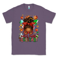 Lavender santa's favorite secretary afro messy bun Classic Tee - texasbilliewilder