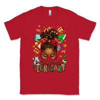Red santa's favorite secretary afro messy bun Classic Tee - texasbilliewilder