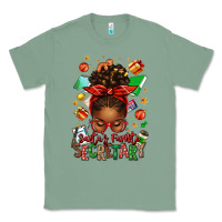 Sage santa's favorite secretary afro messy bun Classic Tee - texasbilliewilder