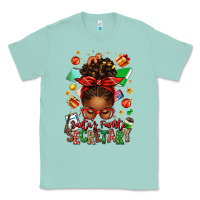 Seafoam santa's favorite secretary afro messy bun Classic Tee - texasbilliewilder