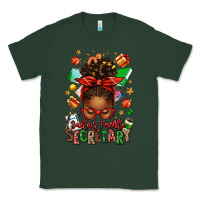 Sports Green santa's favorite secretary afro messy bun Classic Tee - texasbilliewilder