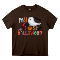 Chocolate Brown My 1st Halloween Heavy Core Tee - CowhideDigitalArt