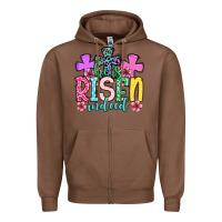 Chestnut Easter Day He is risen indeed Zipper Hoodie - OliviaCreatesArt