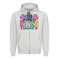 Dove Grey Easter Day He is risen indeed Zipper Hoodie - OliviaCreatesArt