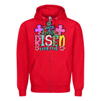 Red Easter Day He is risen indeed Zipper Hoodie - OliviaCreatesArt