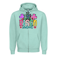 Seafoam Easter Day He is risen indeed Zipper Hoodie - OliviaCreatesArt