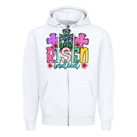 White Easter Day He is risen indeed Zipper Hoodie - OliviaCreatesArt